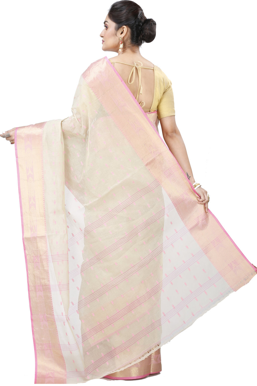 Cream Pure Cotton Griva Tant Saree (917)